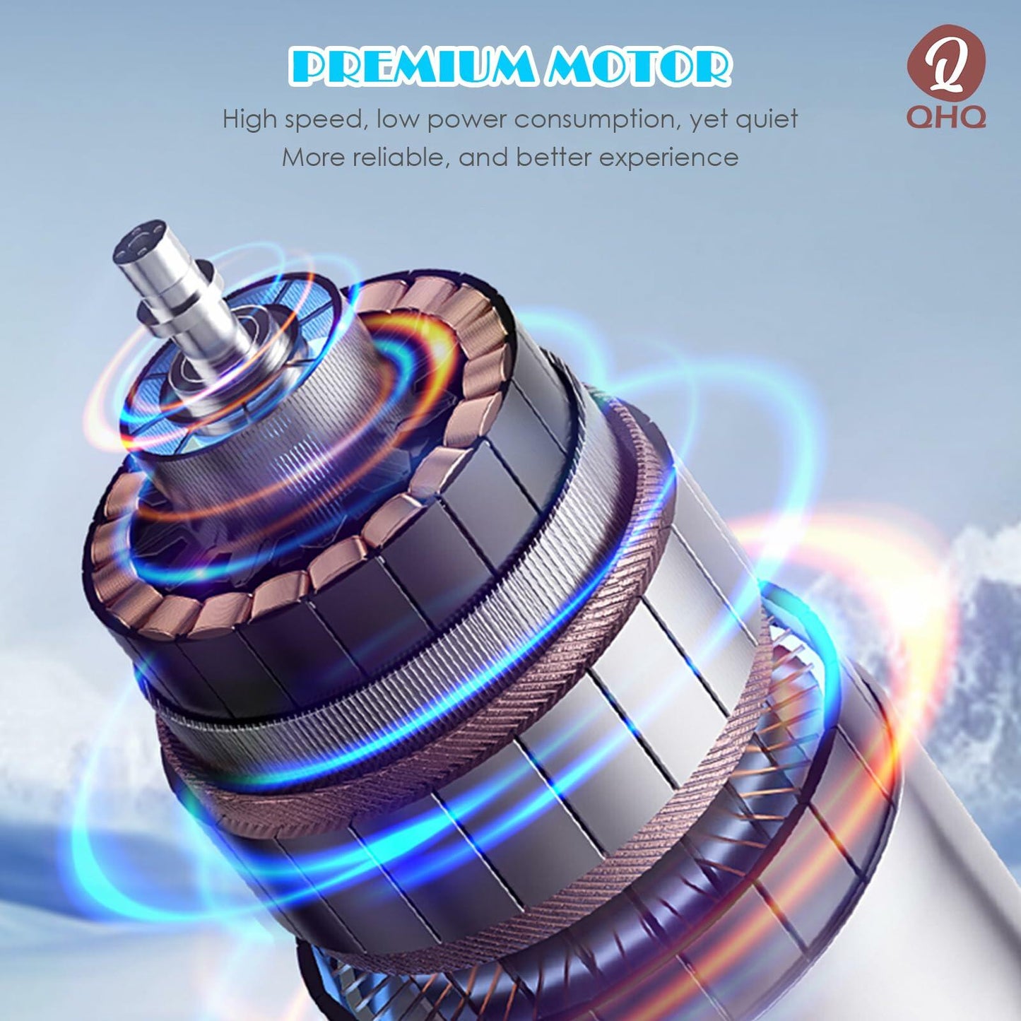 QHQ Ice Cooling Handheld Fan Portable Mini Air Conditioner White 3 Speeds