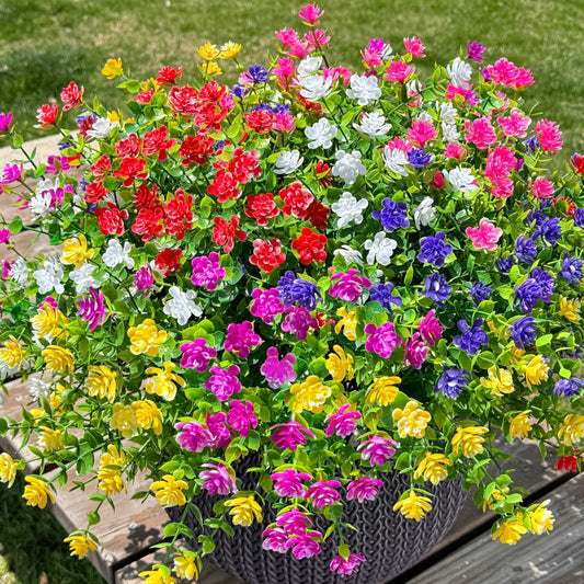 Ivydale Artificial Fall Mums Flowers 12 Bundles UV Resistant Mix Color