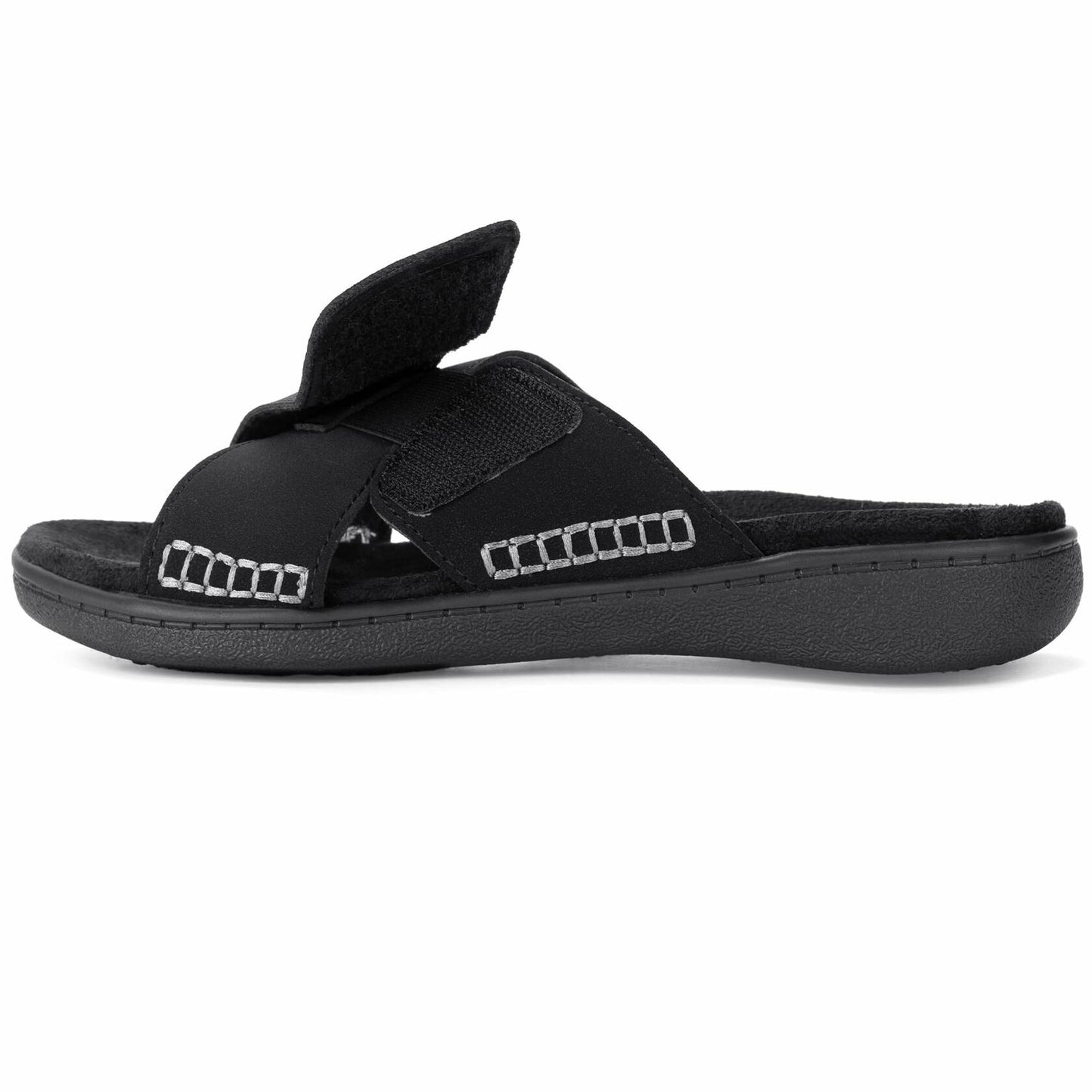 LazyStep Women's Lightweight Adjustable Sandals Arch Support Matte Black Size 9