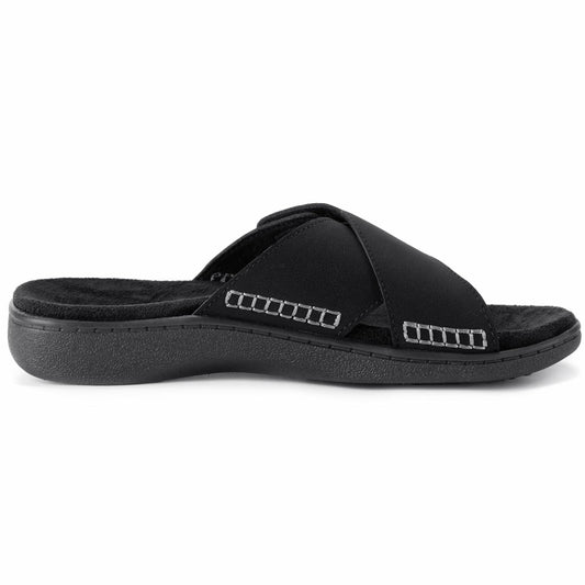 LazyStep Women's Lightweight Adjustable Sandals Arch Support Matte Black Size 9