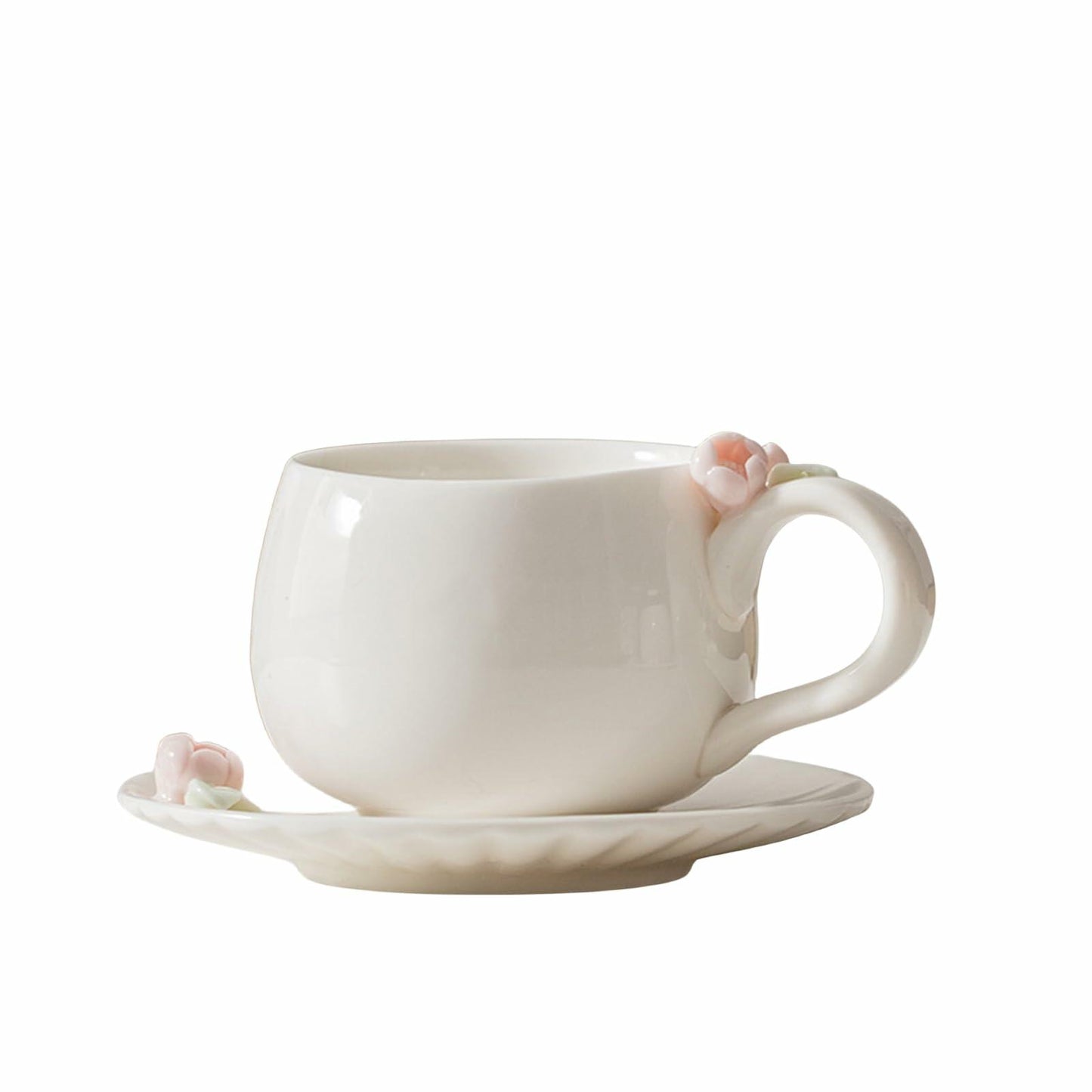 ARGUMENTATION Creative Kawaii Cherry Ceramic Coffee Mug 10oz White with Coaster