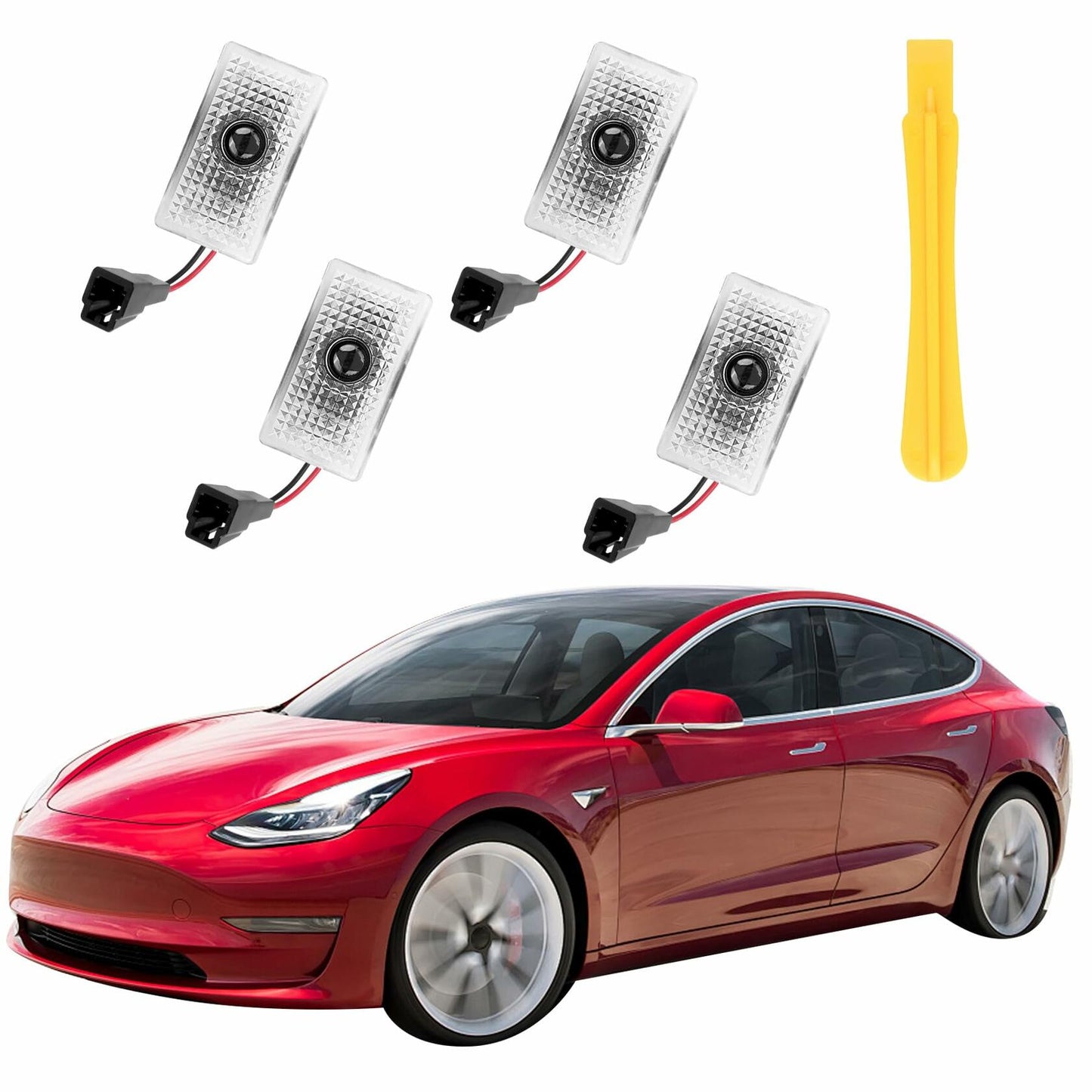 SPOBODY Car Door Logo Projector Puddle Lights 3D Laser 4pcs