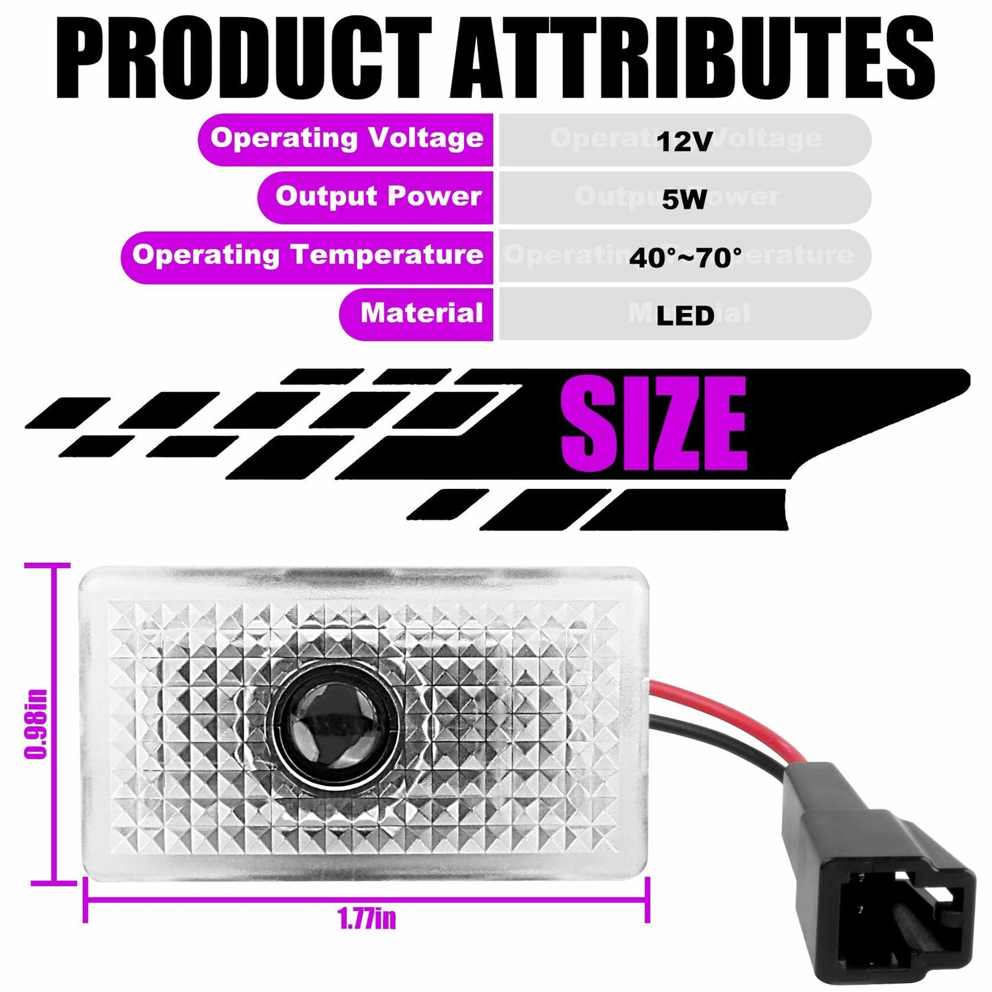 SPOBODY Car Door Logo Projector Puddle Lights 3D Laser 4pcs