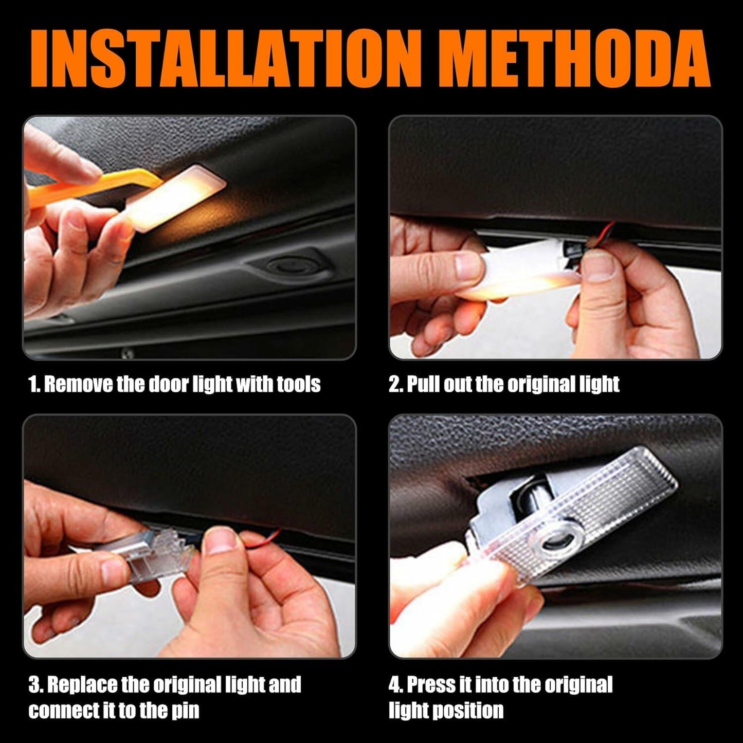 SPOBODY Car Door Logo Projector Puddle Lights 3D Laser 4pcs