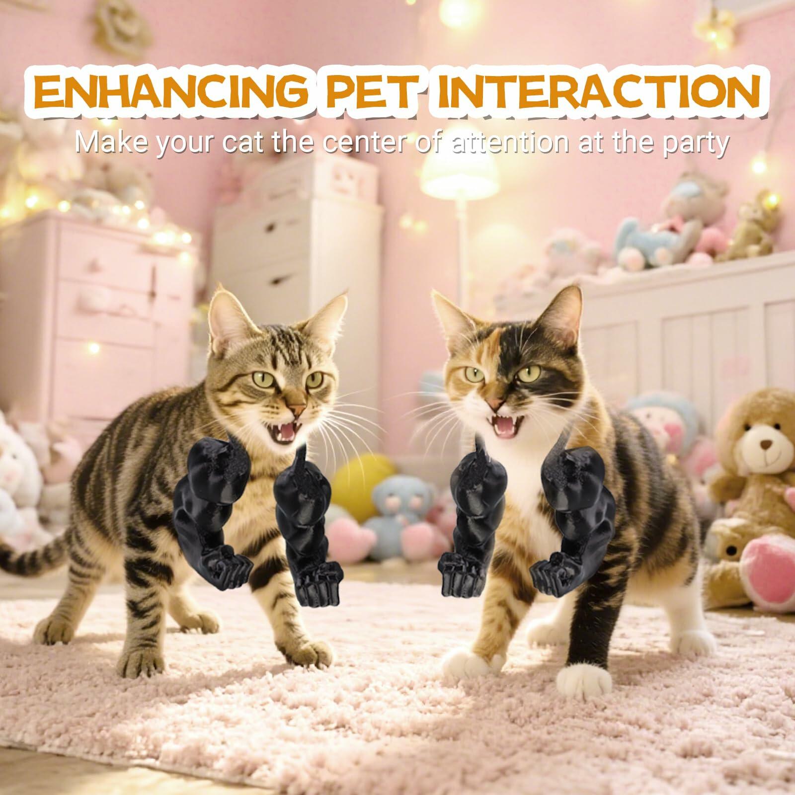 Generic Creative Cat 3D Printed Muscle Arms Halloween Costume Accessory Black