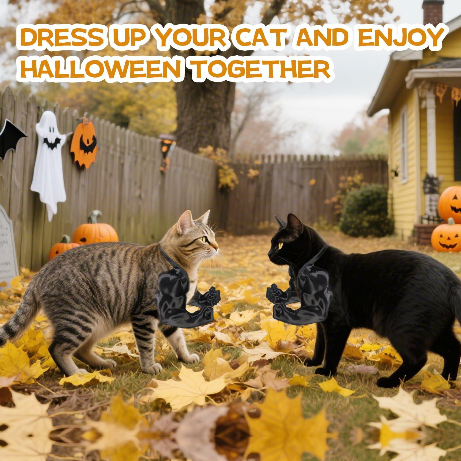 Generic Creative Cat 3D Printed Muscle Arms Halloween Costume Accessory Black