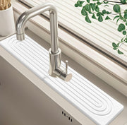 LZMYIVE Faucet Mat Kitchen Sink 24'' White Diatomite Quick Drying Stone Tray