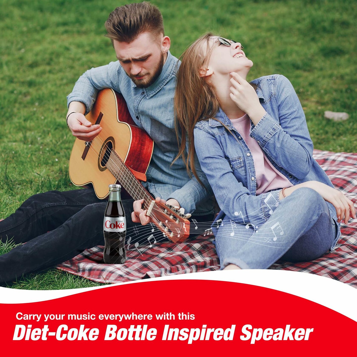 Diet Coke Bottle Shaped Bluetooth Speaker Wireless Deep Bass AUX Black