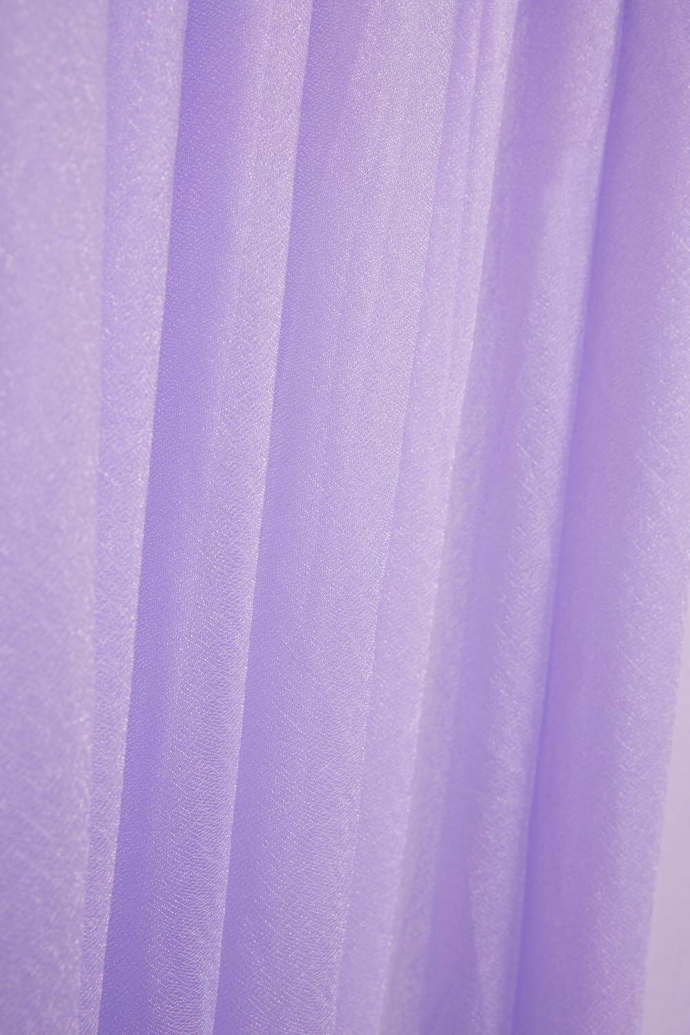 Mohoeey Double Layer Wedding Backdrop Curtains 10x10ft Purple Chiffon Fabric