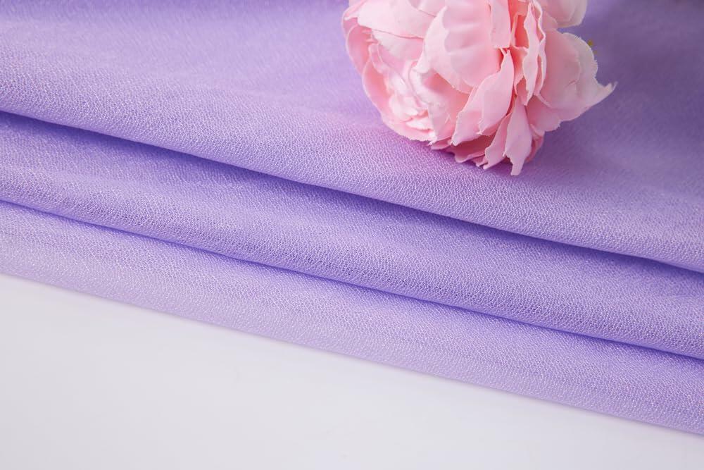 Mohoeey Double Layer Wedding Backdrop Curtains 10x10ft Purple Chiffon Fabric