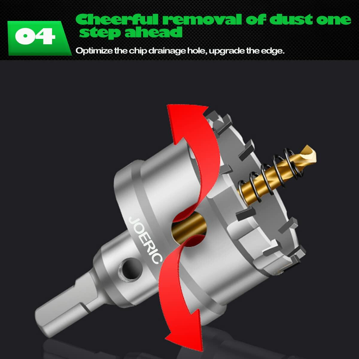 JOERIC Tungsten Carbide Tipped Hole Saw Drill Bit 40mm Metal Wood Plastic