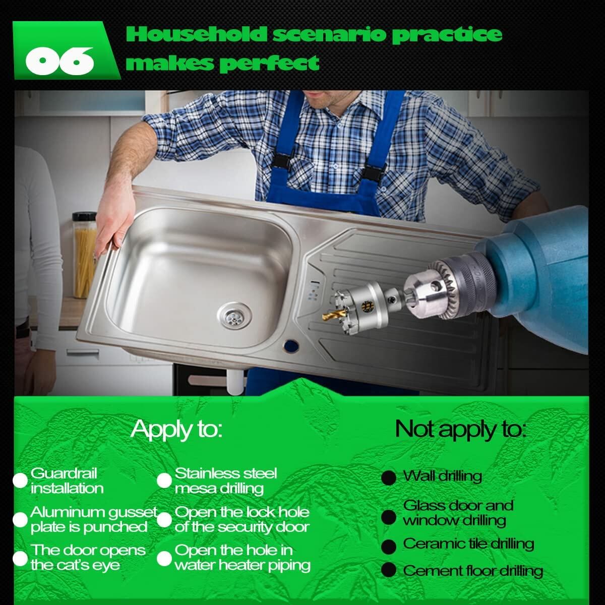 JOERIC Tungsten Carbide Tipped Hole Saw Drill Bit 40mm Metal Wood Plastic