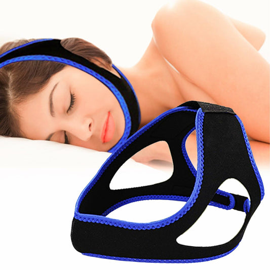 Nnewpeak Adjustable Anti Snoring Chin Strap Breathable Sleep Aid Blue