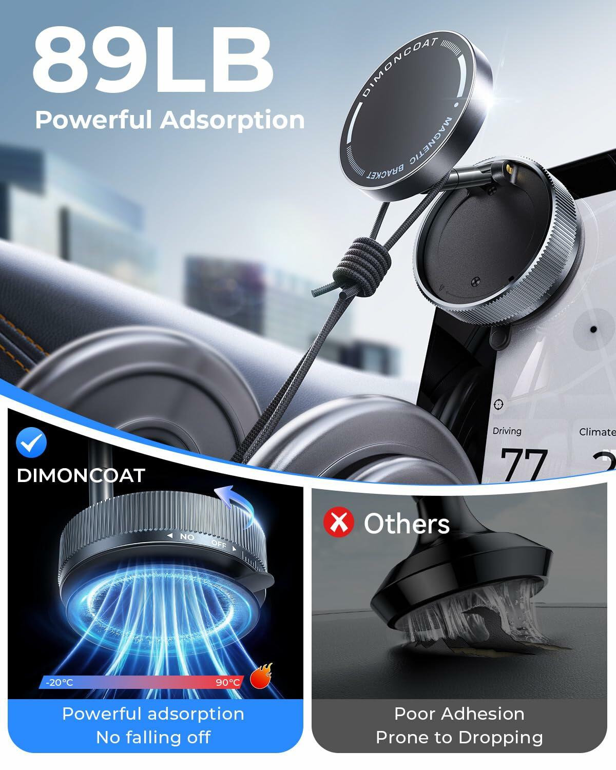 Vacuum Magnetic Phone Holder 360° Mount for MagSafe Strong Suction iPhone 15/16