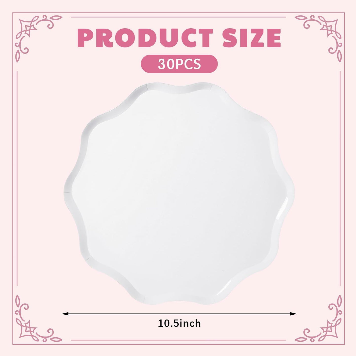 Havawish Compostable Dinner Plates 10.5 Inch French Crème 30 Pcs