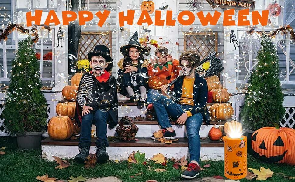 KYUKUDZ Halloween Bubble Machine Portable Automatic Lights Sound DIY