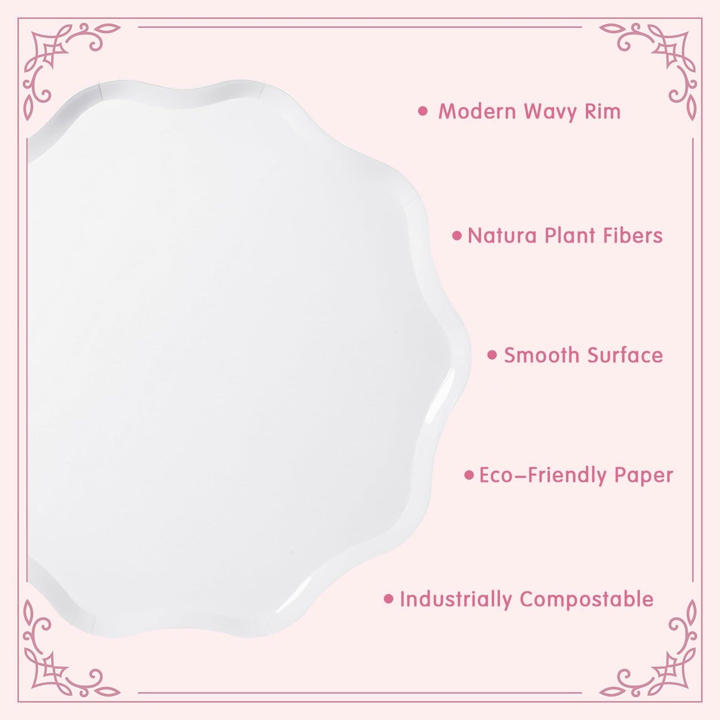 Havawish Compostable Dinner Plates 10.5 Inch French Crème 30 Pcs