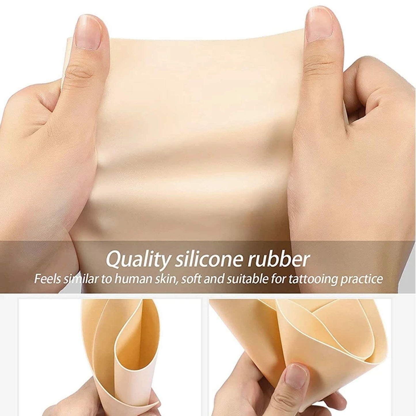 Lyuxzad Tattoo Practice Skins 10 Sheets 7.4x5.6in Double-Sided Silicone Multi