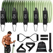 Resistance Bands Set with Door Anchor Handles Ankle Straps for Muscle Training