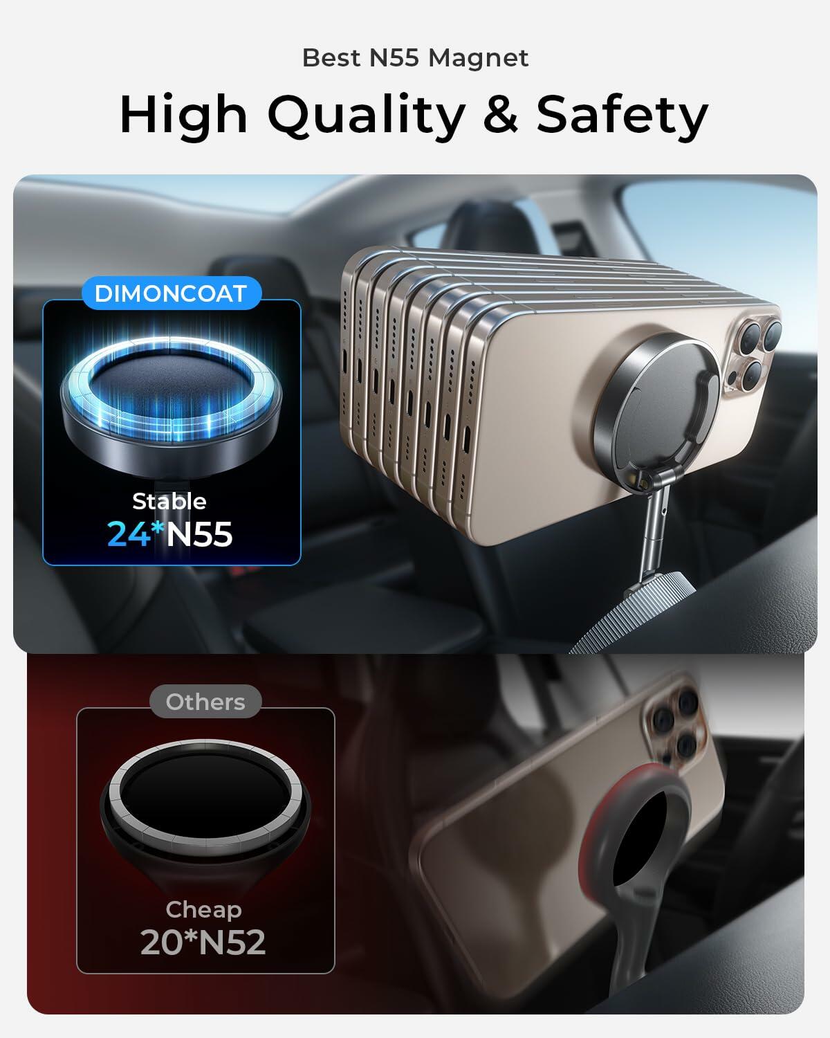 Vacuum Magnetic Phone Holder 360° Mount for MagSafe Strong Suction iPhone 15/16