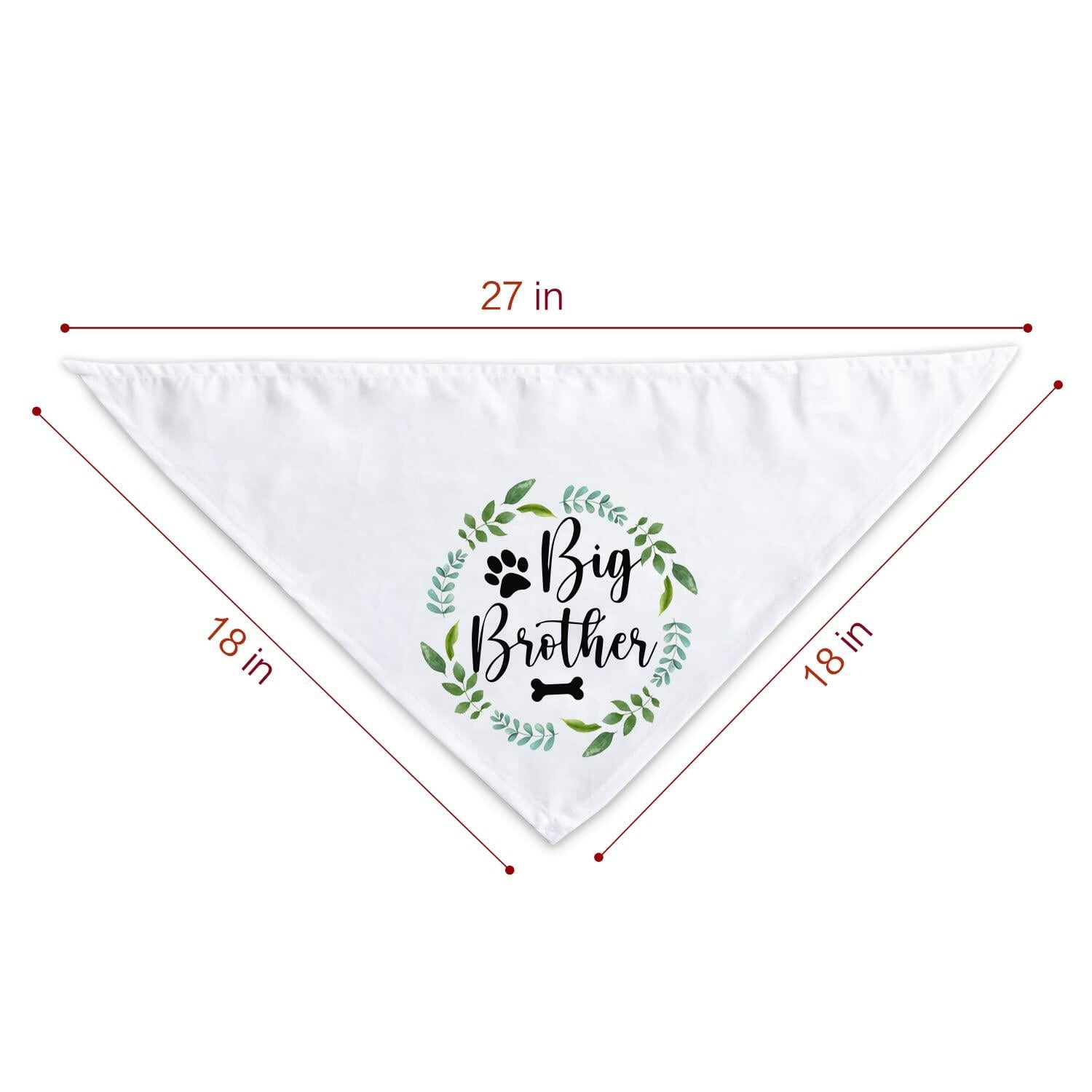 PNTKION 2 Pack Big Brother Sister Cotton Dog Bandana White Flower