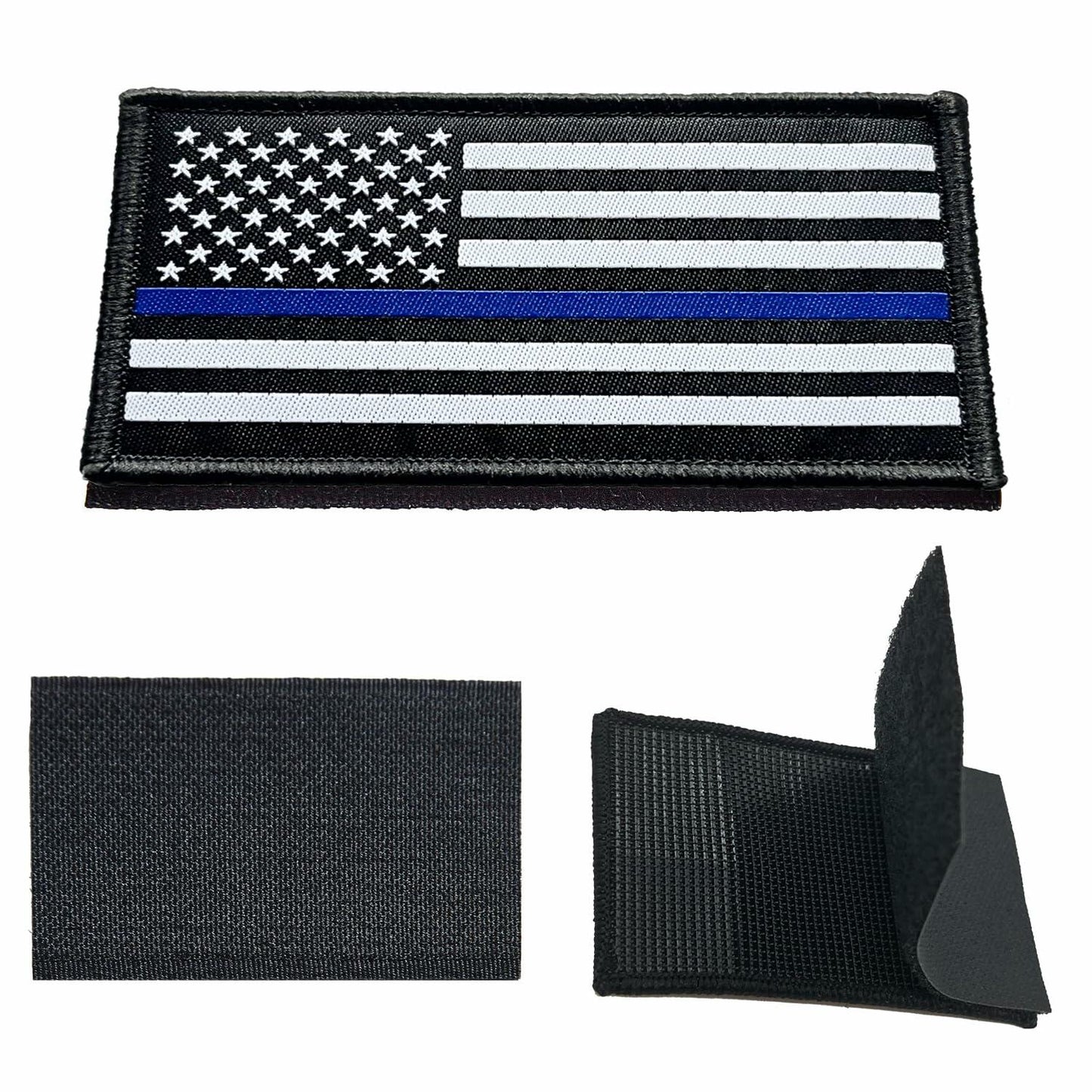 Ceclflag 3Pcs Police Flag Patch 2x3 Inch Tactical Embroidered Armband
