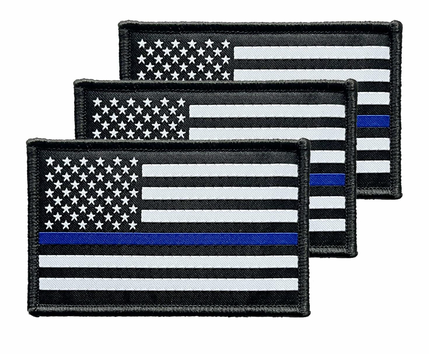 Ceclflag 3Pcs Police Flag Patch 2x3 Inch Tactical Embroidered Armband