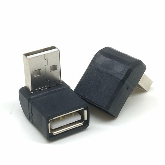 Generic USB 2.0 90 Degree Male to Female Adapter Connector 2 Pack Metallic