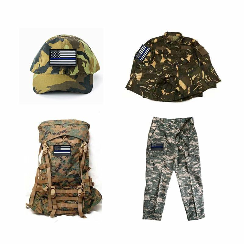 Ceclflag 3Pcs Police Flag Patch 2x3 Inch Tactical Embroidered Armband