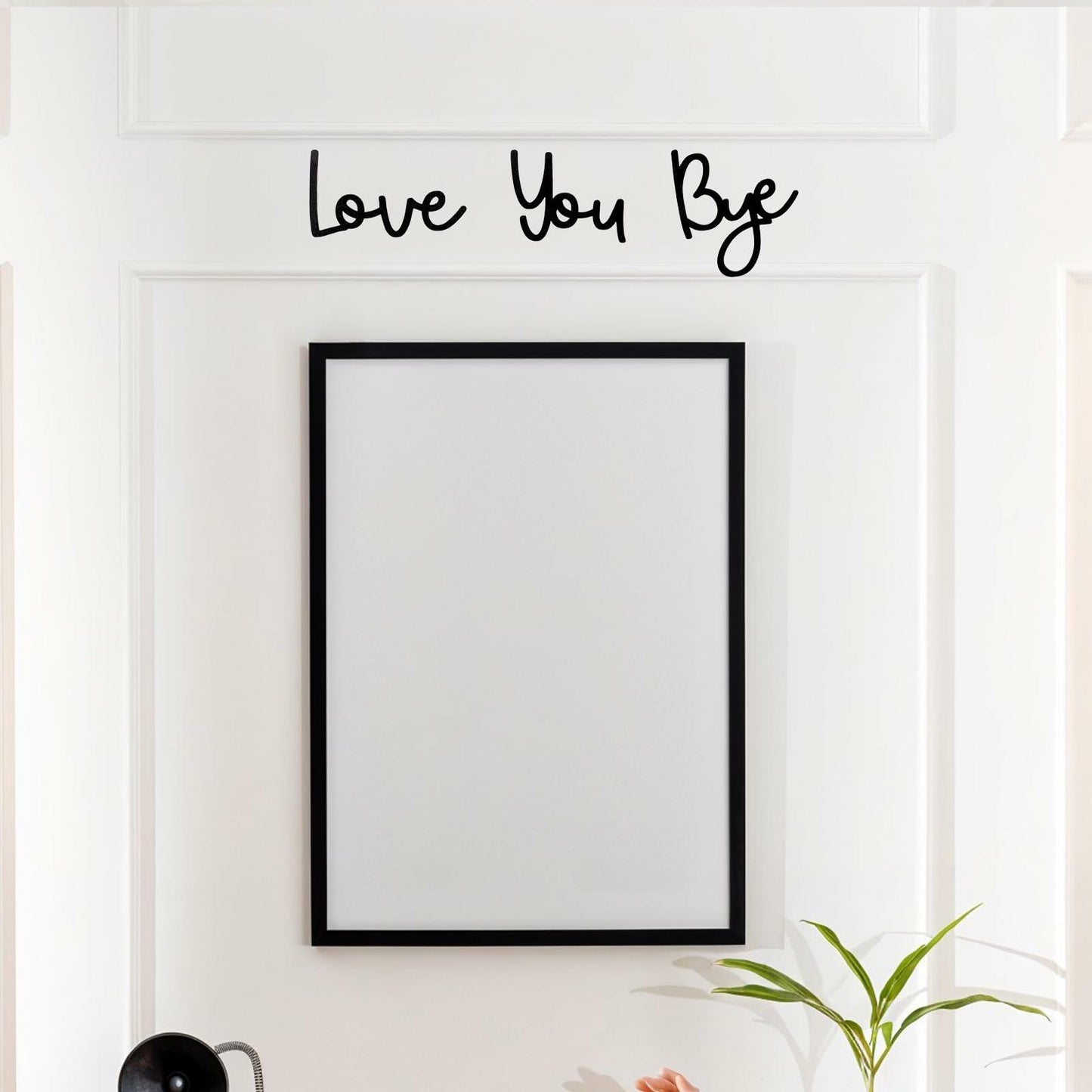 “Love You Bye” Wood Sign Wall Decor Rustic Farmhouse Entryway Plaque Black