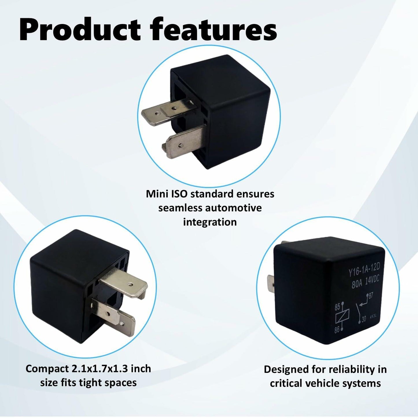 Alikkash Mini ISO Automotive Relay 90987-02025 12V 80A 4 PIN