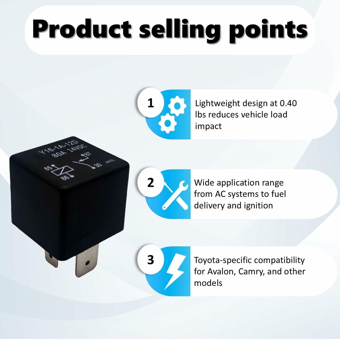 Alikkash Mini ISO Automotive Relay 90987-02025 12V 80A 4 PIN