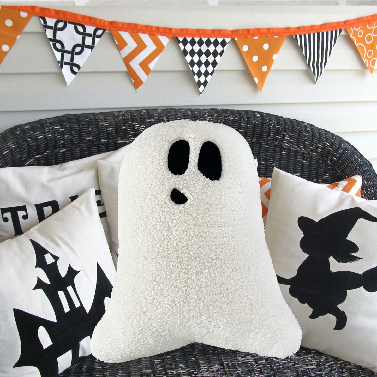WSARZAHE Halloween Ghost Decorative Pillow Luminous Flannel Standard Size