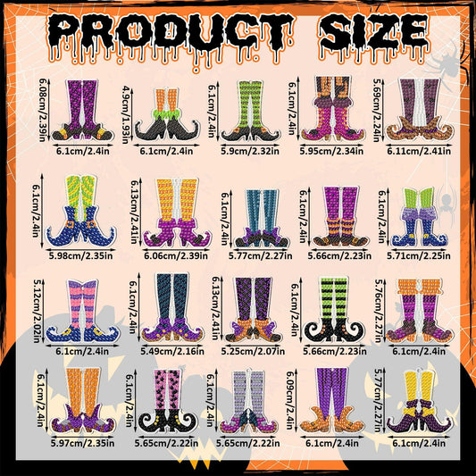 Remuuly Halloween 5D Diamond Art Elf Legs Keychains Double Sided 20 Pcs