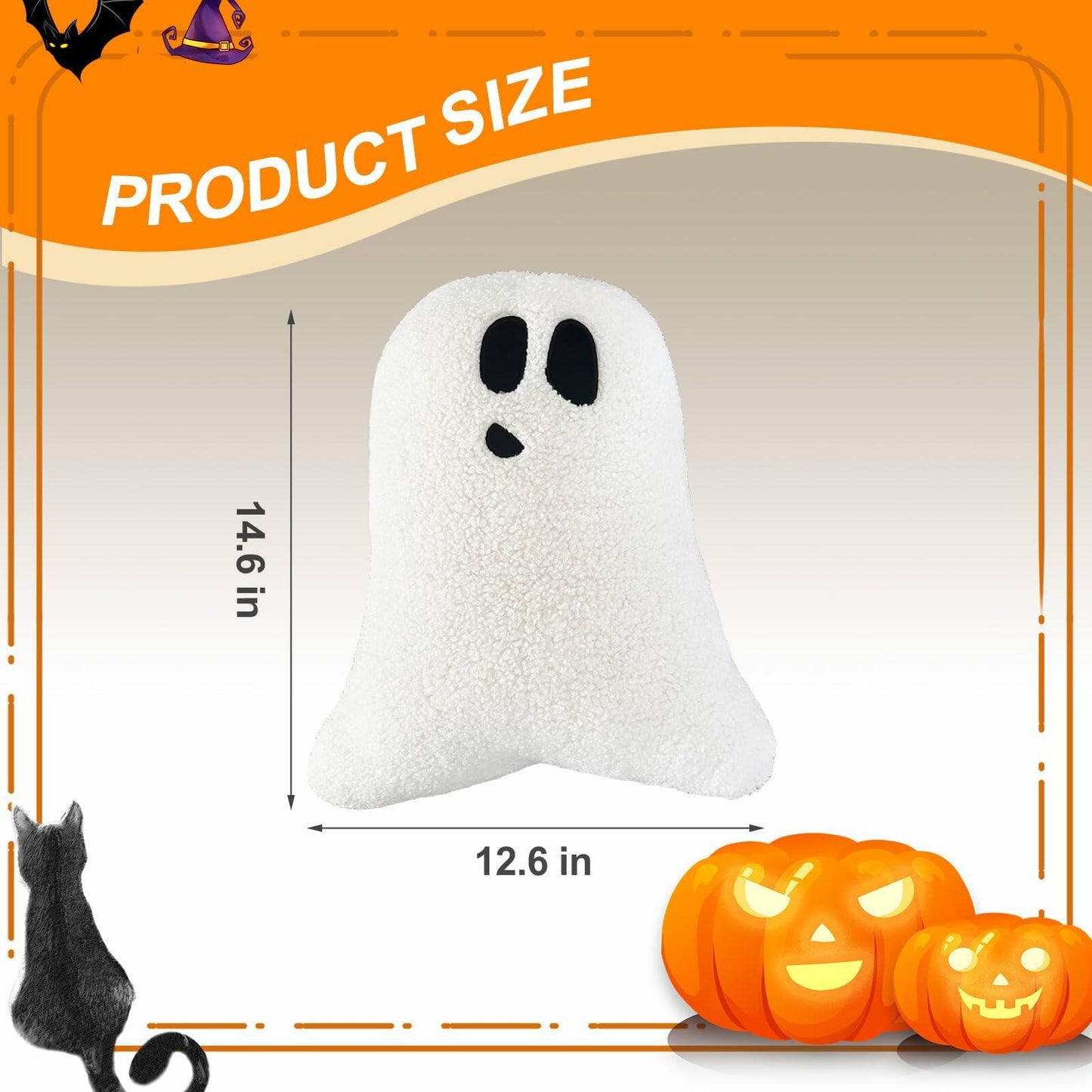 WSARZAHE Halloween Ghost Decorative Pillow Luminous Flannel Standard Size