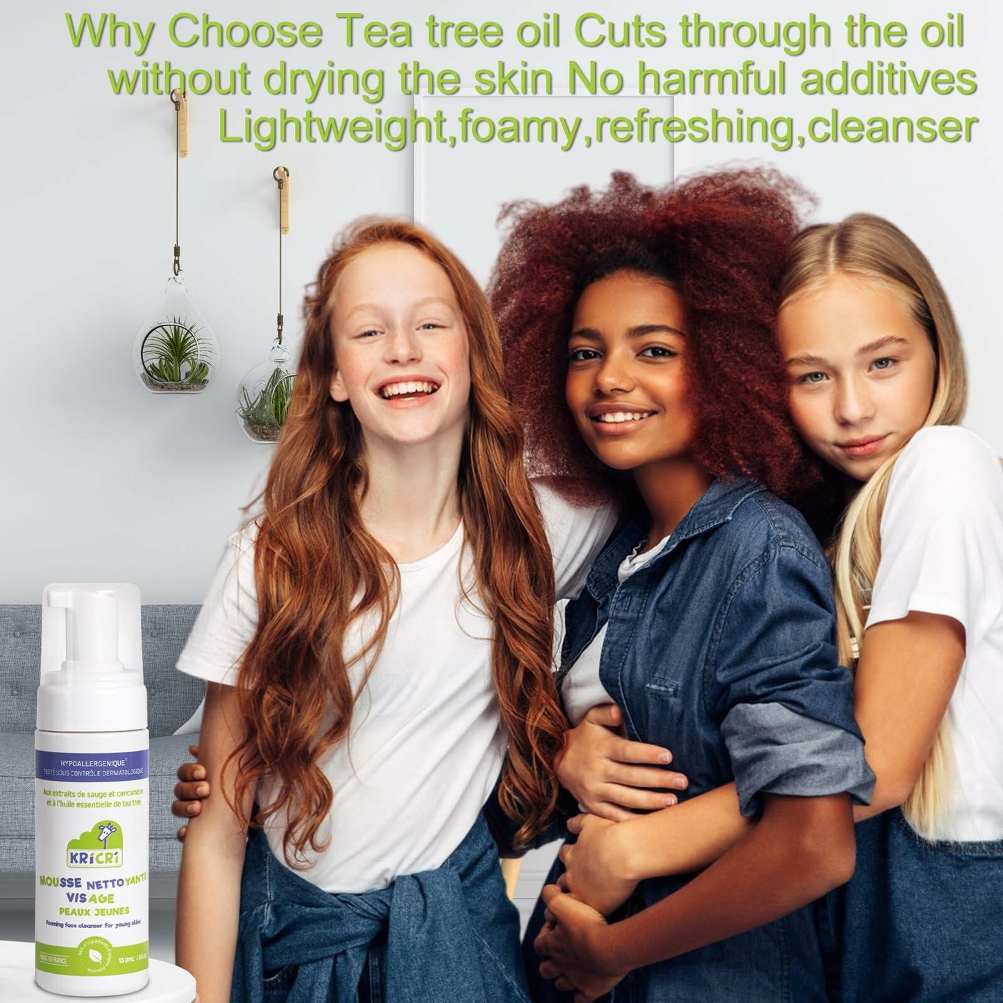 Kricri Teen Skin Face Wash Peach Scent Hydrating 5 Fl Oz Made in France