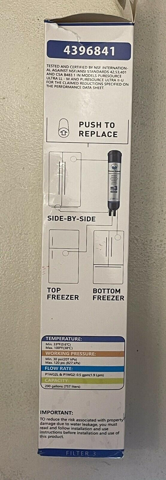 Ocean Gojeyi Refrigerator Water Filter No.3 4396841 White 300Gal Capacity