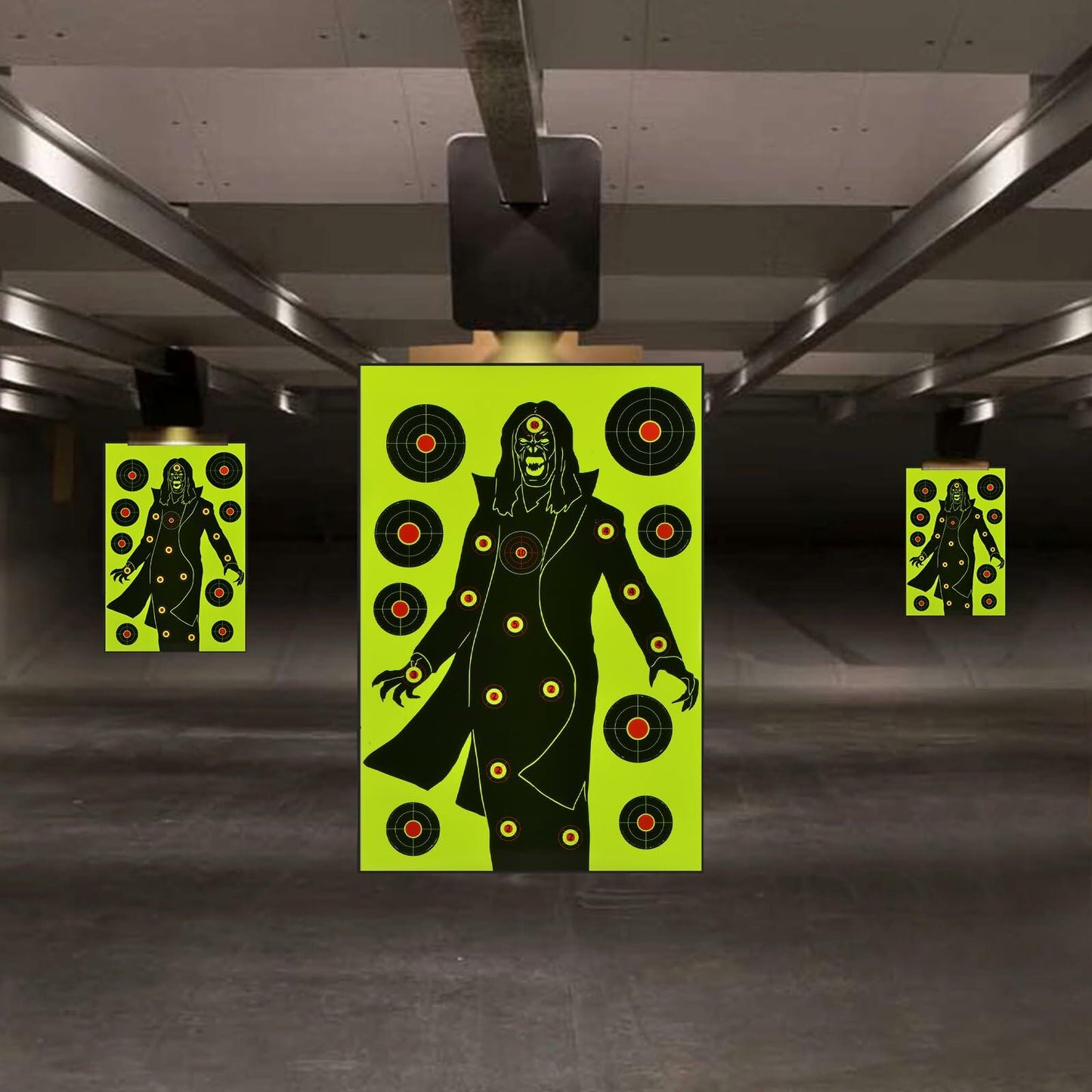 WEIMIKE Shooting Targets 12x18in Splatter Silhouette Paper Black Yellow Red