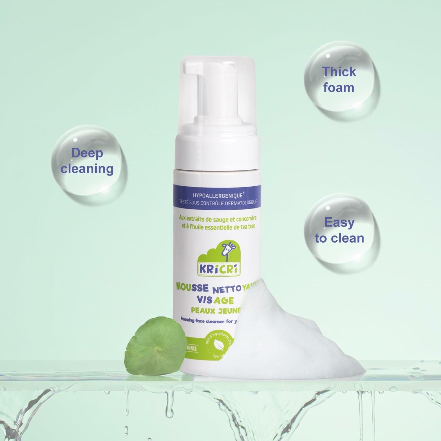 Kricri Teen Skin Face Wash Peach Scent Hydrating 5 Fl Oz Made in France