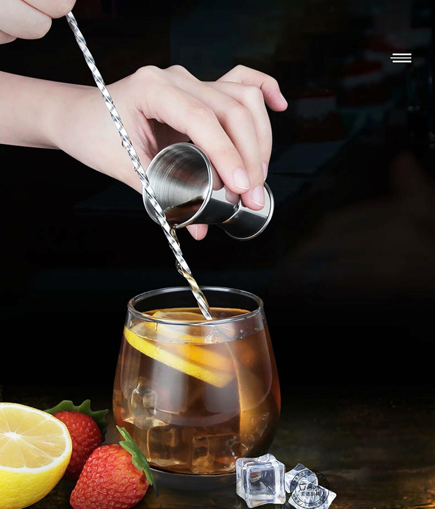 YIKANGHENG Silver Stainless Steel Cocktail Double Jigger 45ML 30ML