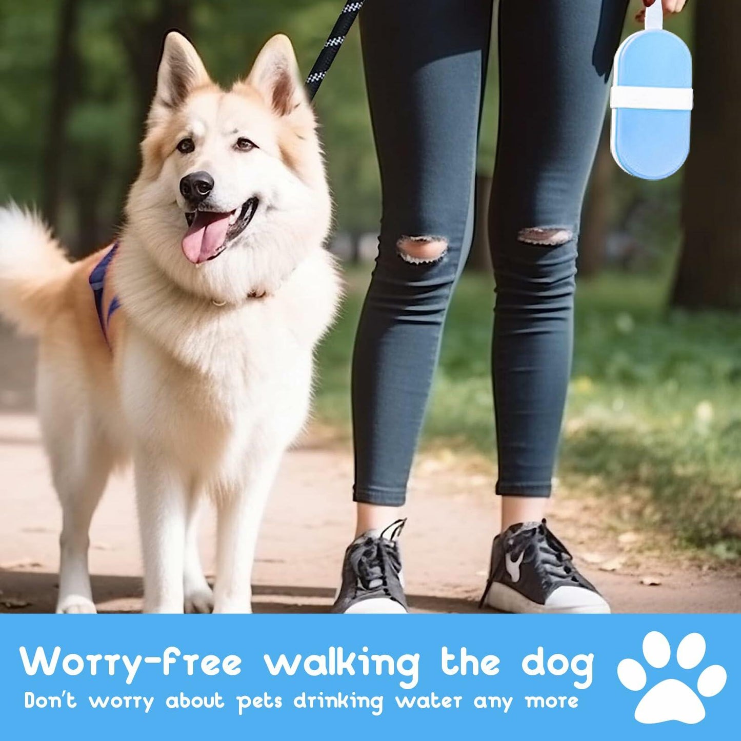 Maatouna Dog Water Bottle Foldable Leak-Proof Portable Outdoor Yellow