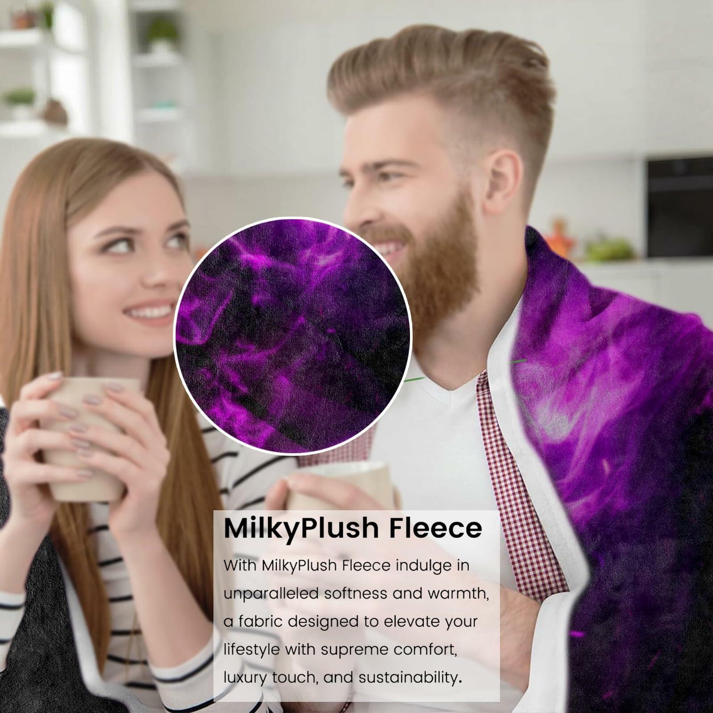 amepay Purple Skull Plush Flannel Throw Blanket 60x50 Inch