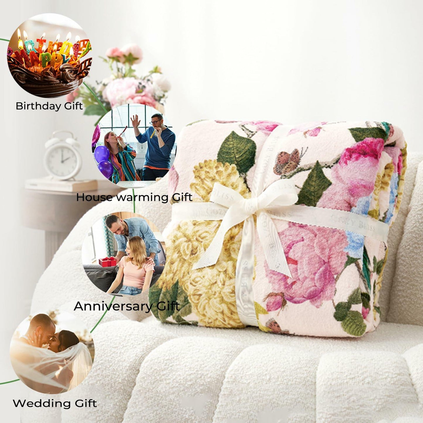 amepay Purple Skull Plush Flannel Throw Blanket 60x50 Inch