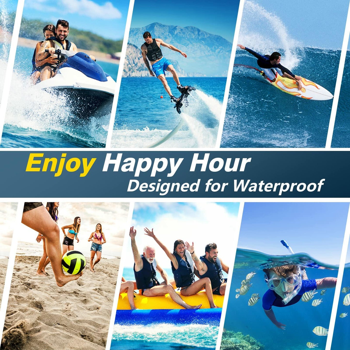 Temdan 2 Pcs Waterproof Phone Pouch IPX8 Up to 10" Large Black with Lanyard