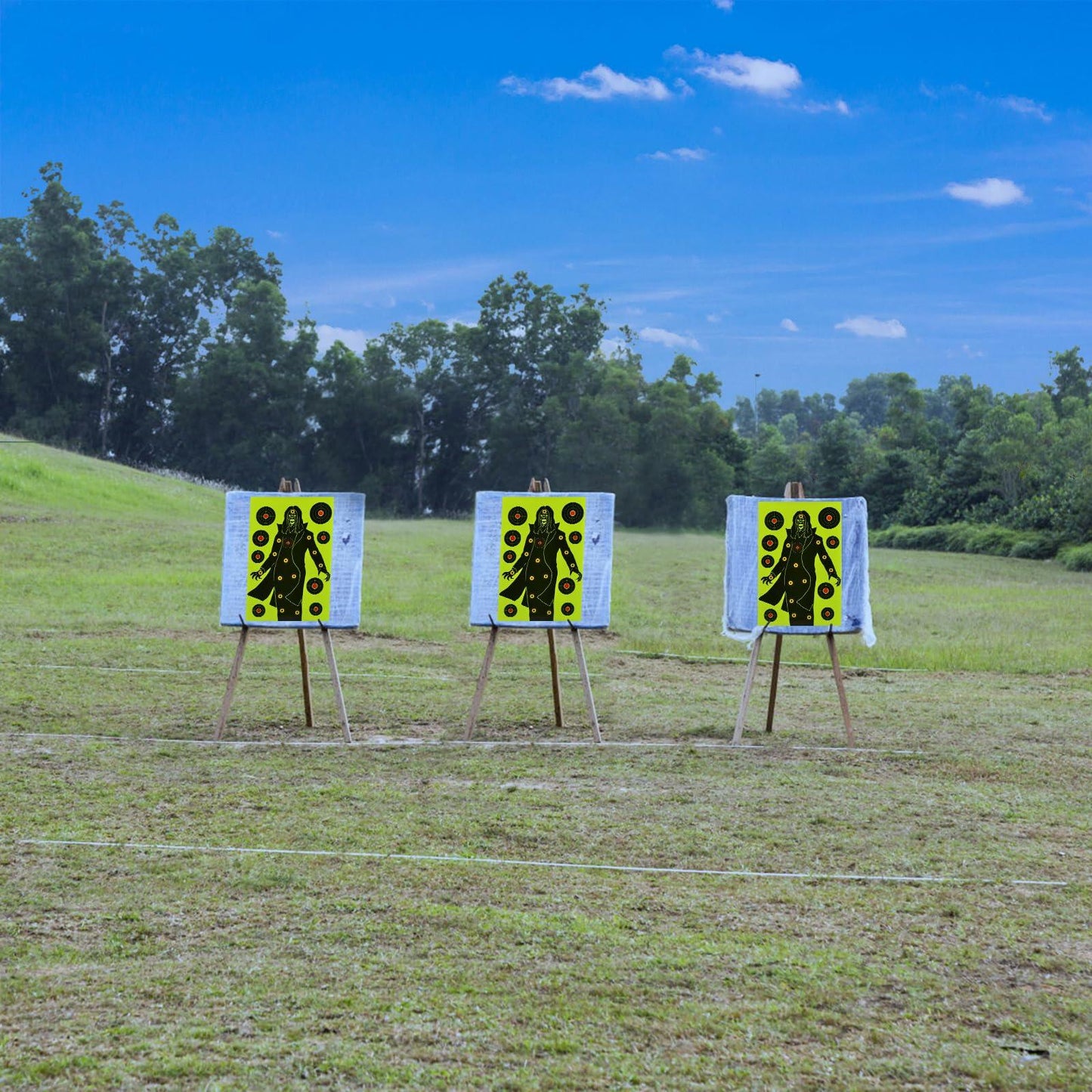 WEIMIKE Shooting Targets 12x18in Splatter Silhouette Paper Black Yellow Red
