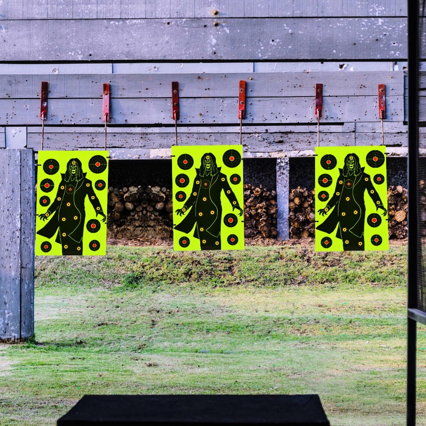 WEIMIKE Shooting Targets 12x18in Splatter Silhouette Paper Black Yellow Red
