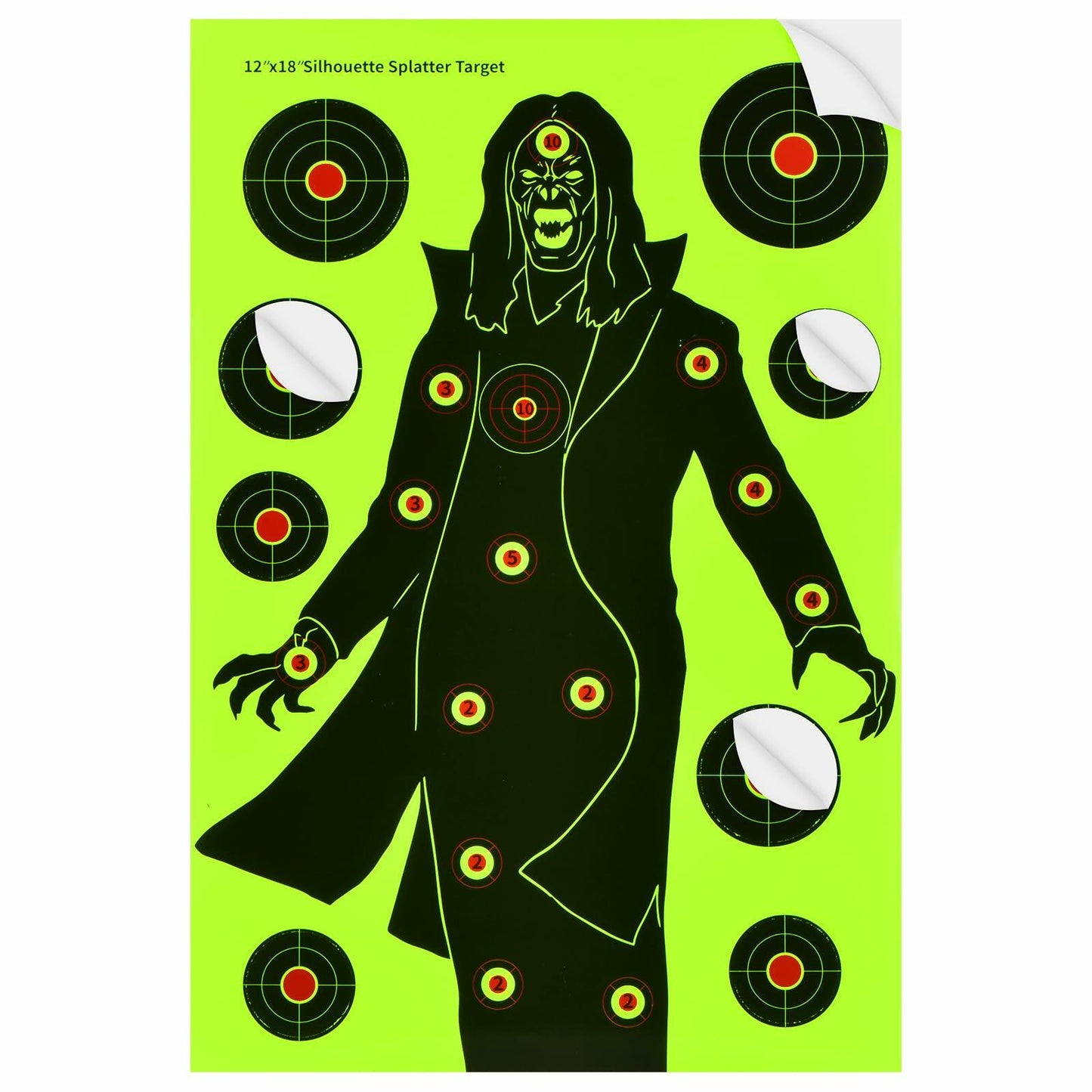 WEIMIKE Shooting Targets 12x18in Splatter Silhouette Paper Black Yellow Red