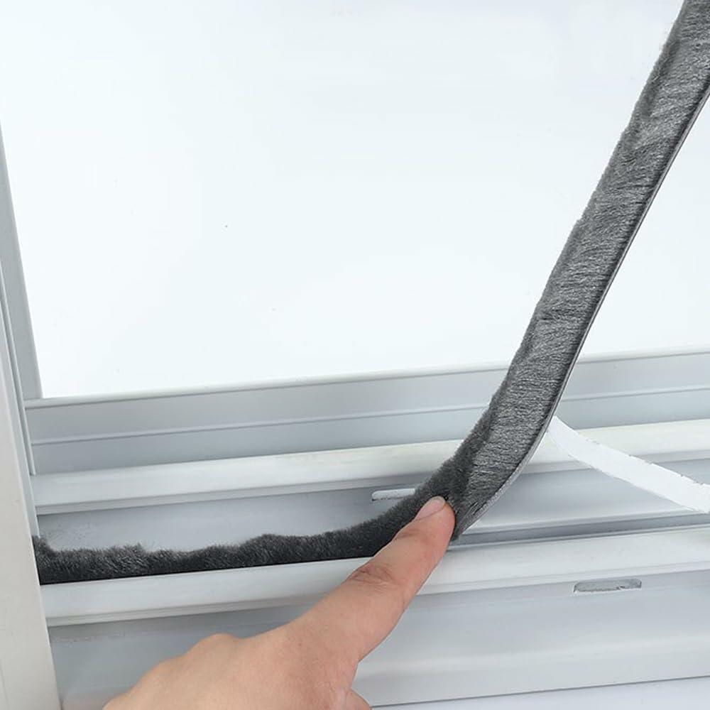 Noabaco 33 Ft Brush Weather Stripping Door Window Seal Strip Grey 11/32x9/16