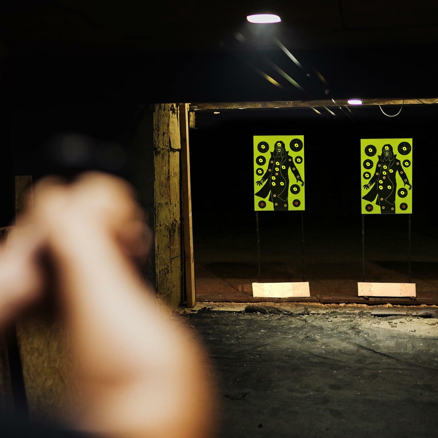 WEIMIKE Shooting Targets 12x18in Splatter Silhouette Paper Black Yellow Red