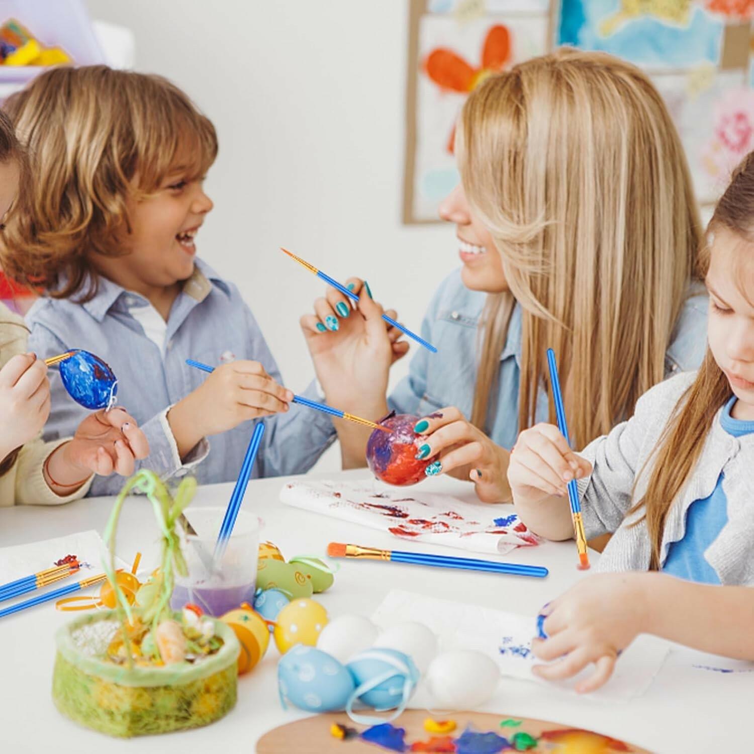 AROIC 10 Pcs Acrylic Paint Brush Set Nylon Hair Watercolor Oil Paint